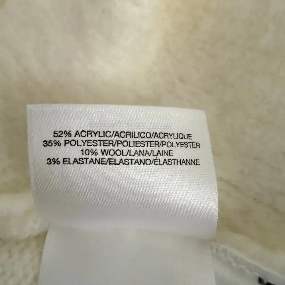 Anne Klein sweater wool blend cable knit embroidered XL